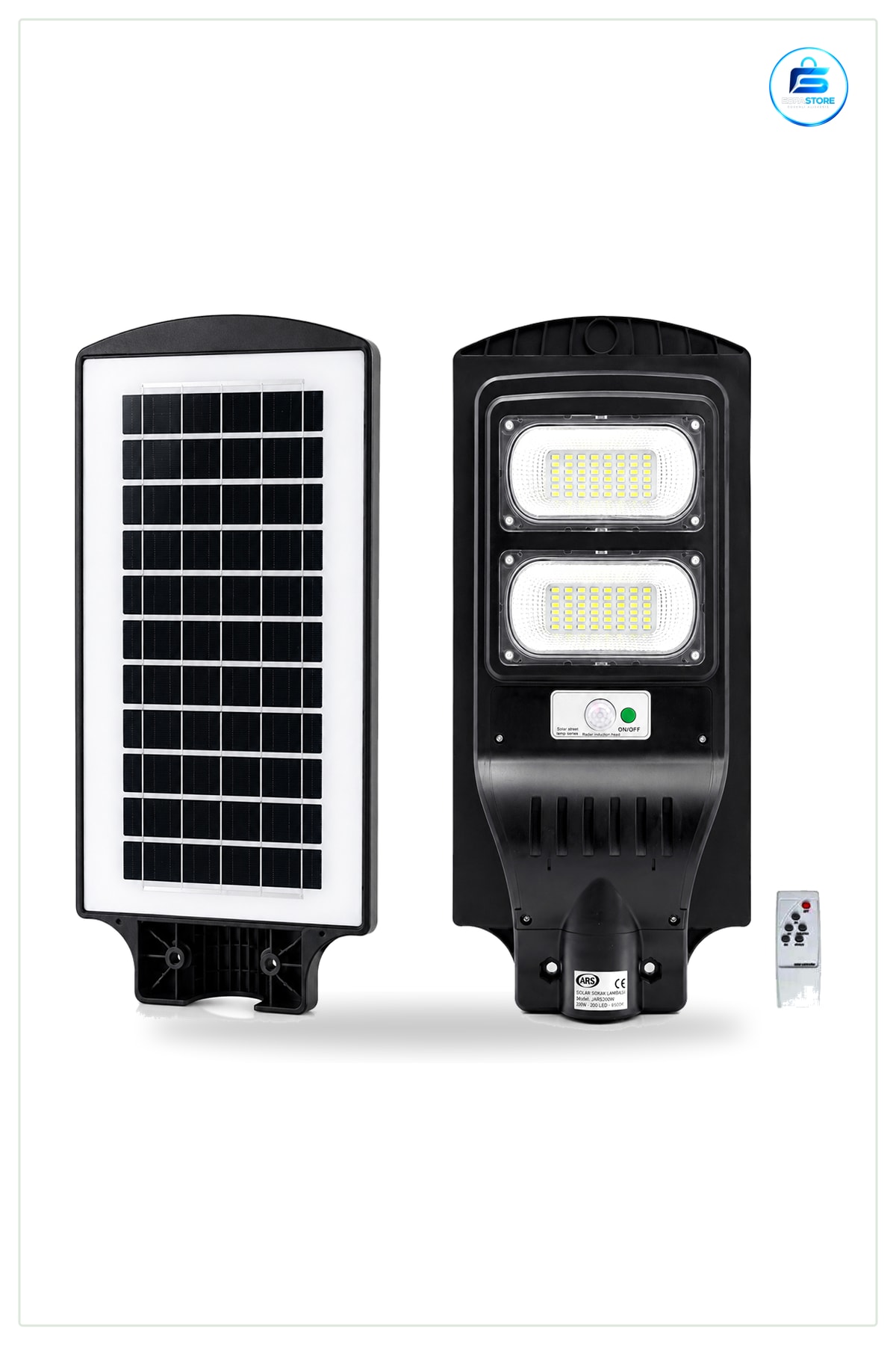 Solar Sokak Lambası 200 W K Sensörlü Kumandalı Güneş Enerjili LED Bahçe Aydınlatması