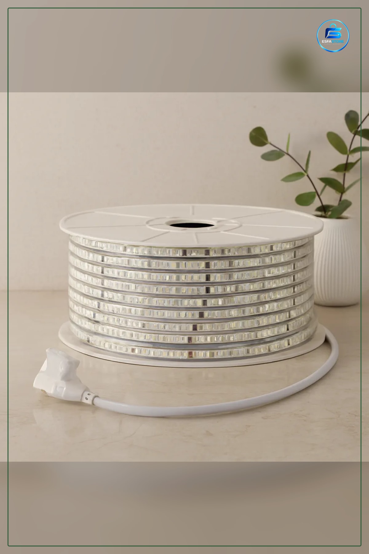 Dış Mekan Şerit Işık 220V 120 LED 100 m Günışık 3000K Bahçe Teras Aydınlatması Kaplamalı