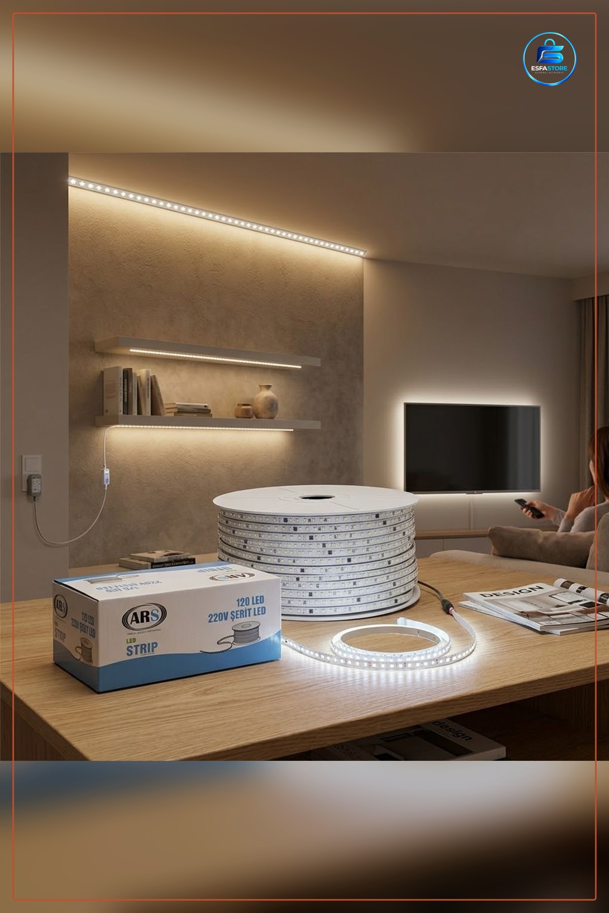 LED Şerit 100 m 220V Dış Mekan Silikon Kaplı 6500K Beyaz 120 LED/m Bahçe Cephe Aydınlatma