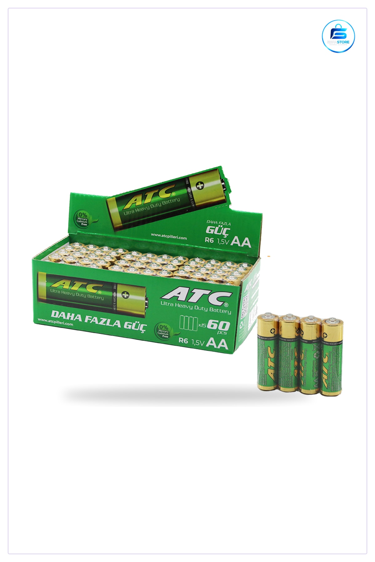 AA Kalem Pil 1.5V Alkalin 60 Adet R06 Uzun Ömürlü Kumanda Oyuncak El Feneri Saat