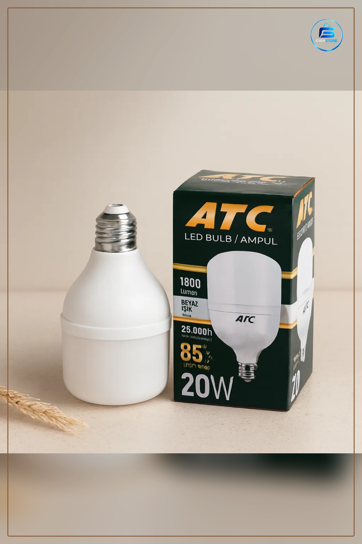 LED Ampul E27 20W 6500K 1800 Lumen Beyaz Işık Ev Ofis Mağaza Aydınlatma Uzun Ömürlü
