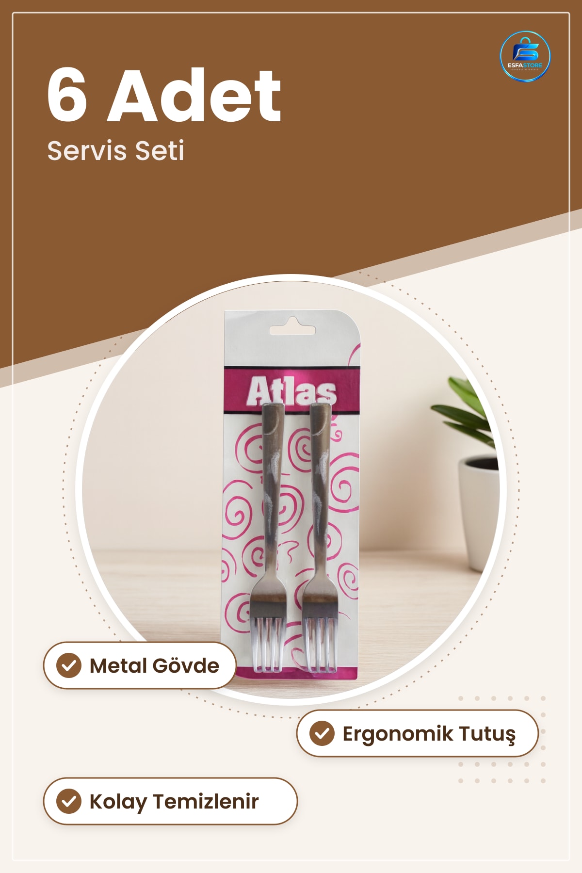 Metal Yemek Çatalı 6 Adet Dayanıklı Servis Seti Sofra Takımı Mutfak İçin Davet Masası