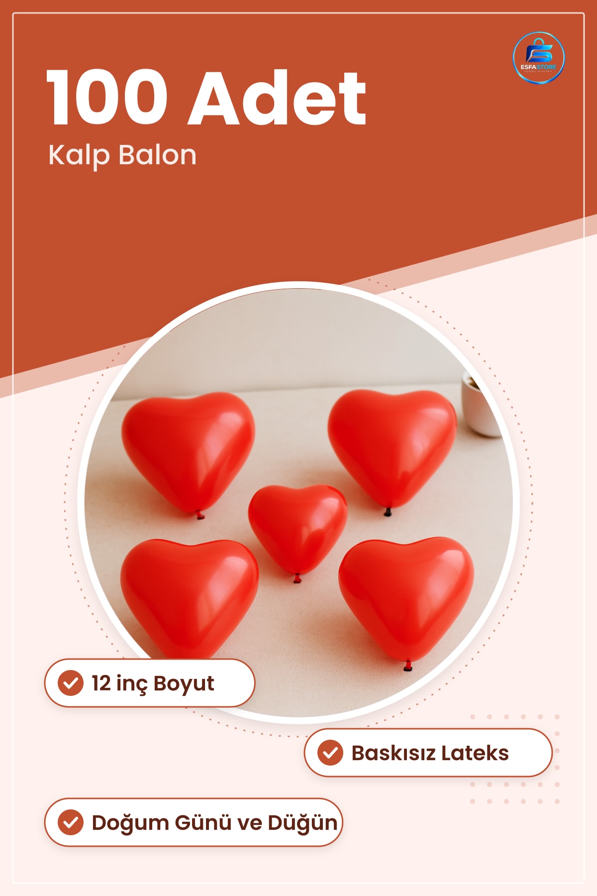 Kalp Şekilli Balon 12 inç 100 Adet Baskısız Lateks Parti Dekorasyon Doğum Günü Düğün