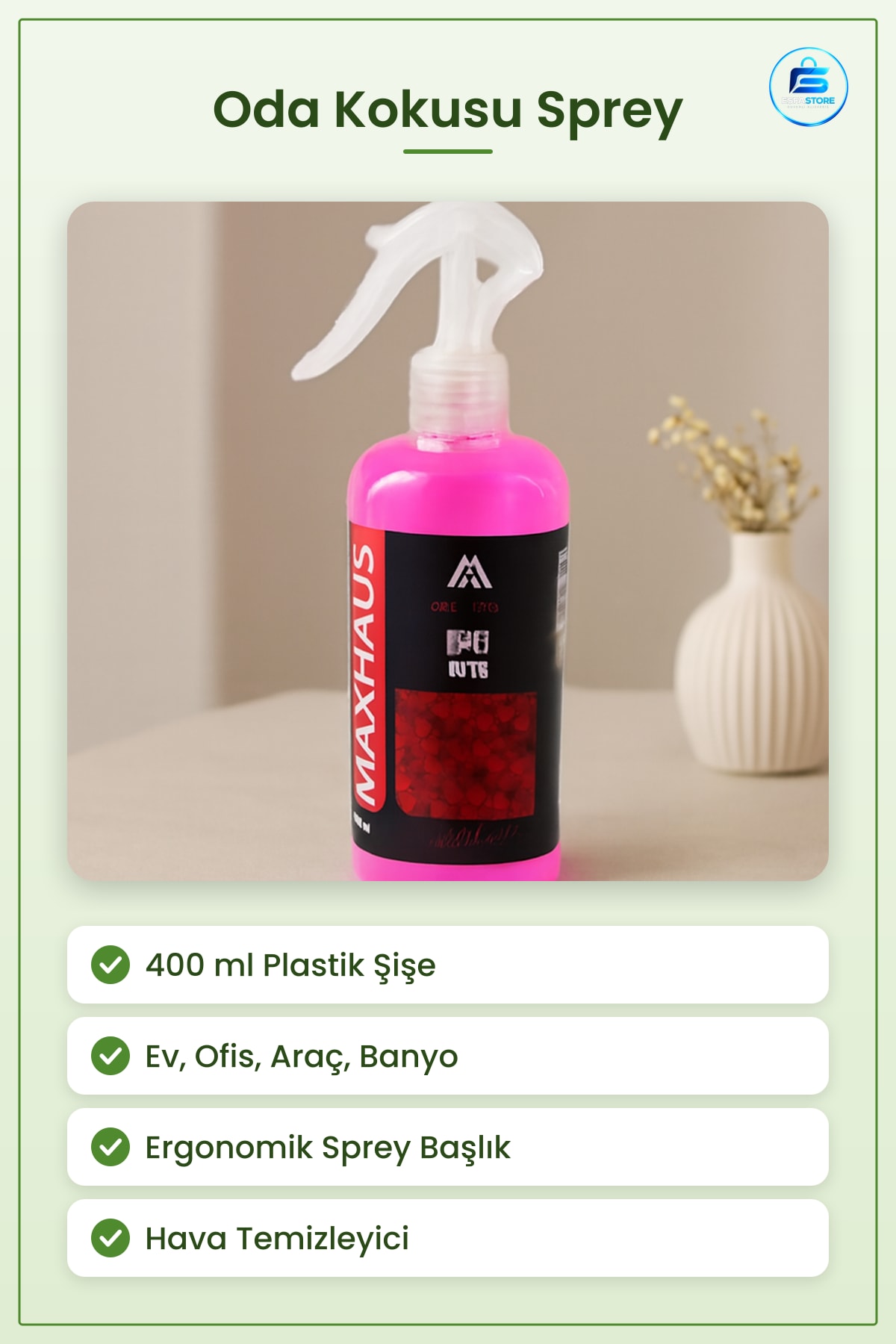 Aşk Love Oda Kokusu Sprey 400 ml Ferah Hava Temizleyici Ev Ofis Araç Banyo Kullanımı