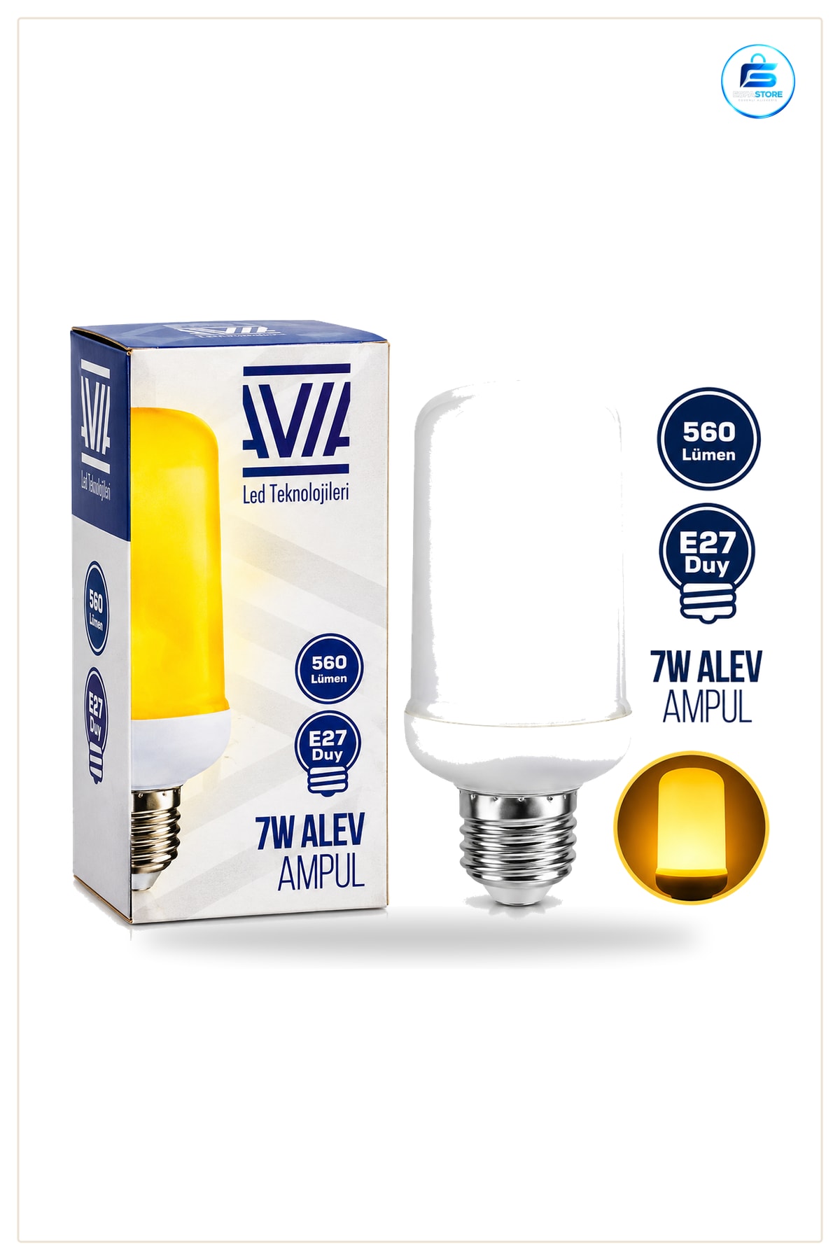 Alev Görünümlü Ampul 7 W Lümen E27 Duy Dekoratif Efekt Aydınlatma Oturma Odası Kafe Aplik Avize