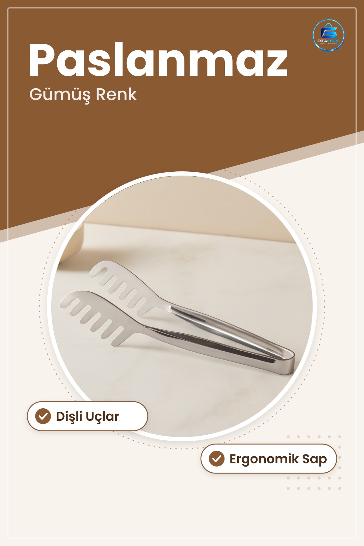 Lüks Makarna Maşası Paslanmaz Çelik Spatula Mutfak Servis Aracı Yemek Hazırlık Gümüş Renk