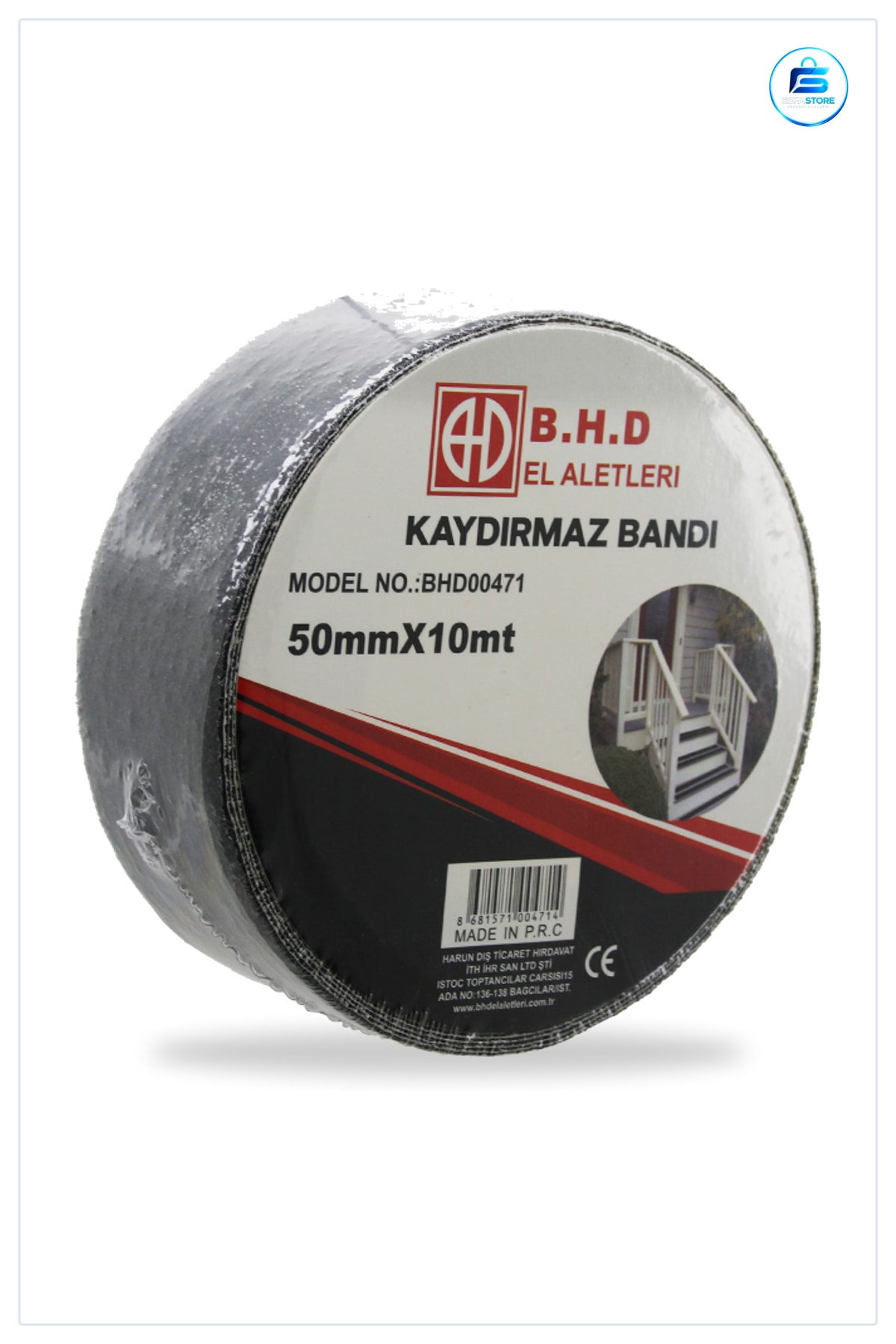 Kaydırmaz Bant 50 mm x 10 m Siyah Merdiven Rampa Basamak Islak Zemin Kayma Önleyici