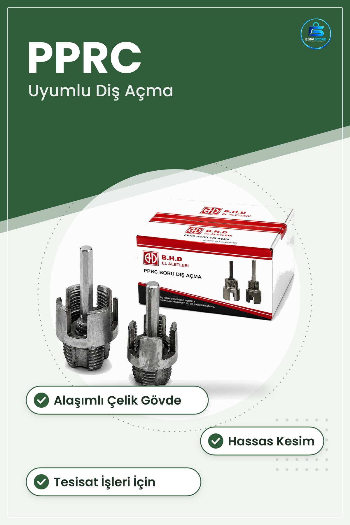 Boru Diş Açma Matkap Uç Aparatı PPRC Uyumlu Alaşımlı Çelik Tesisat Hassas Kesim Tesisatçı