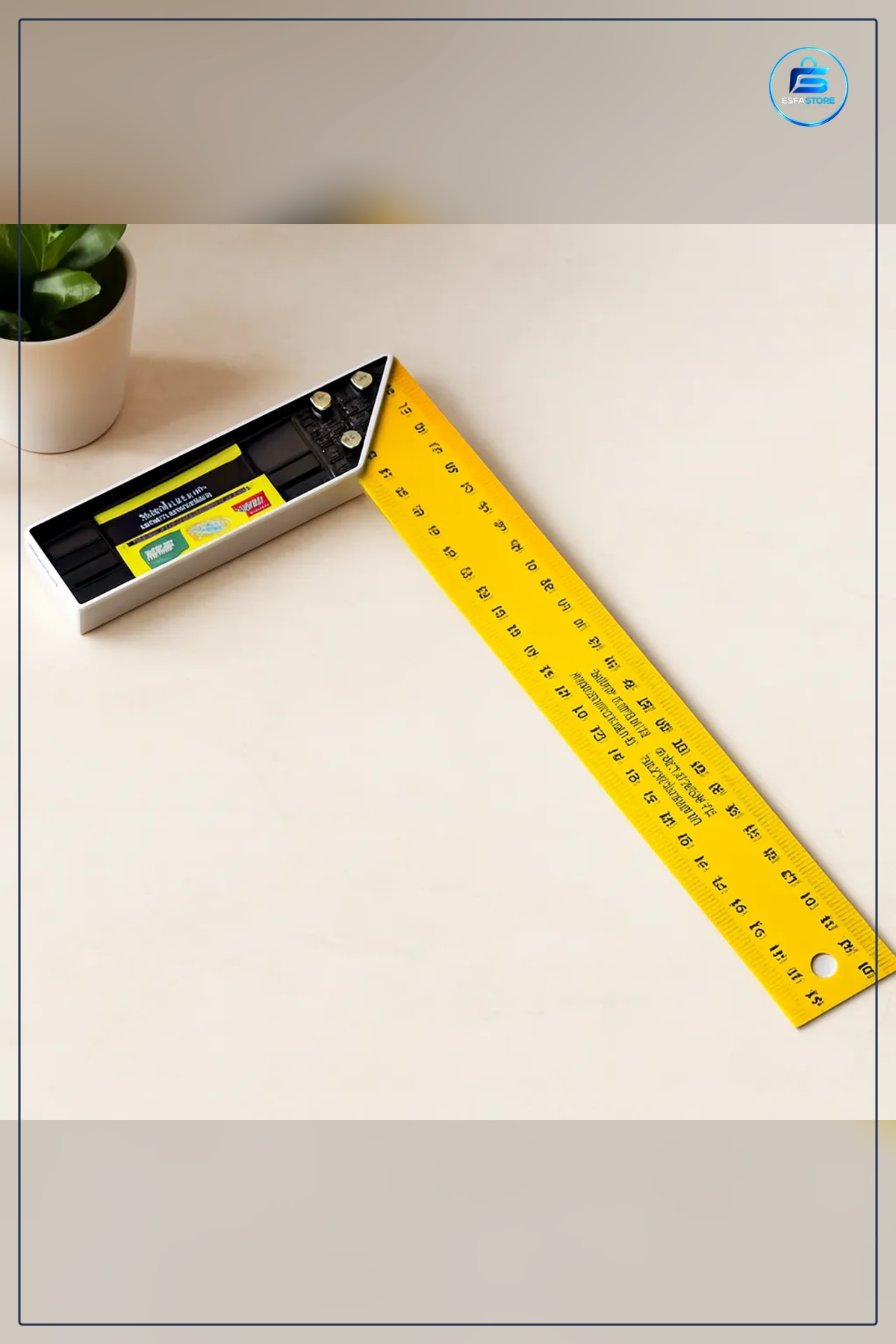Masa Gönyesi 40 cm Metal Sarı Dik Açı Ölçü Alma Şablon Marangozluk Hırdavat Atölye