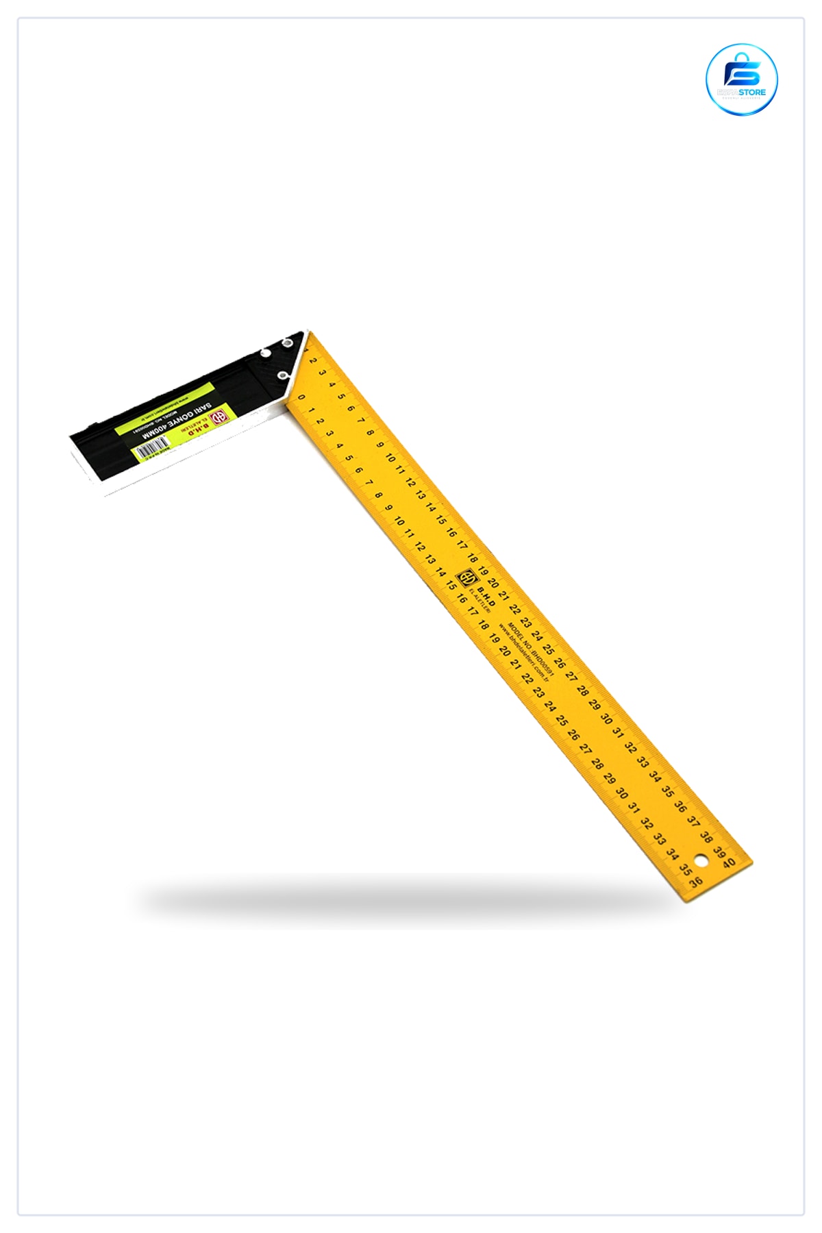 Masa Gönyesi 40 cm Metal Sarı Dik Açı Ölçü Alma Şablon Marangozluk Hırdavat Atölye