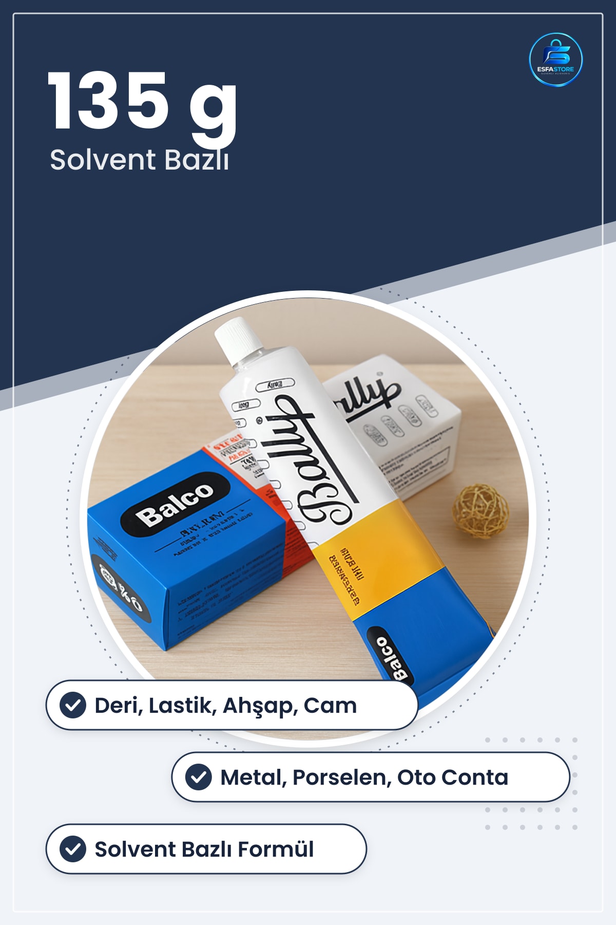 Çok Amaçlı Yapıştırıcı 135 g Deri Lastik Ahşap Cam Porselen Metal Solvent Bazlı Tamir