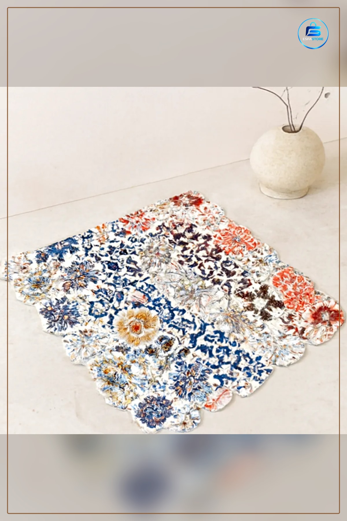 Banyo Paspásı Kaydırmaz Su Emici Mikrofiber 70x34 cm Küvet Önü Duş Çıkışı Desenli PVC Taban