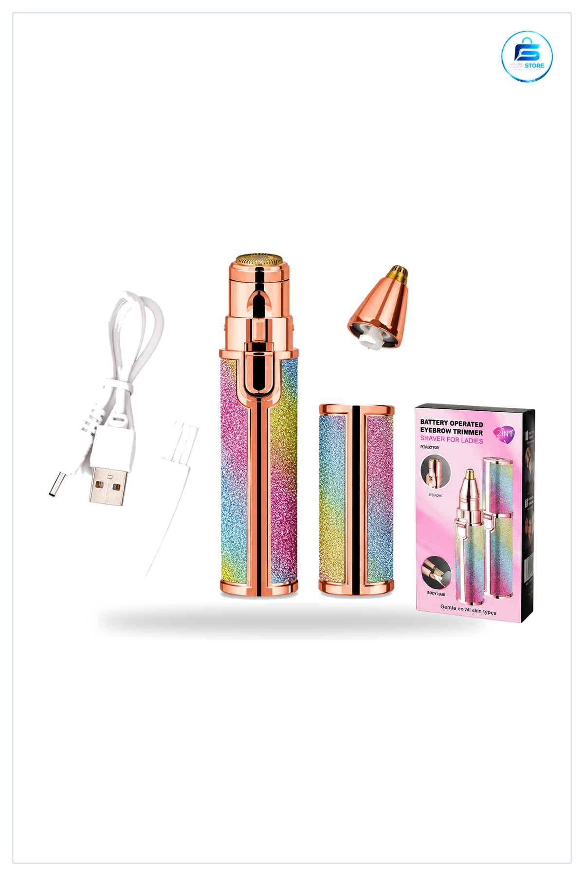 Tıraş Makinesi USB Şarjlı 2in1 Burun ve Yanak Tüy Alma Kişisel Bakım Seyahat Kullanışlı
