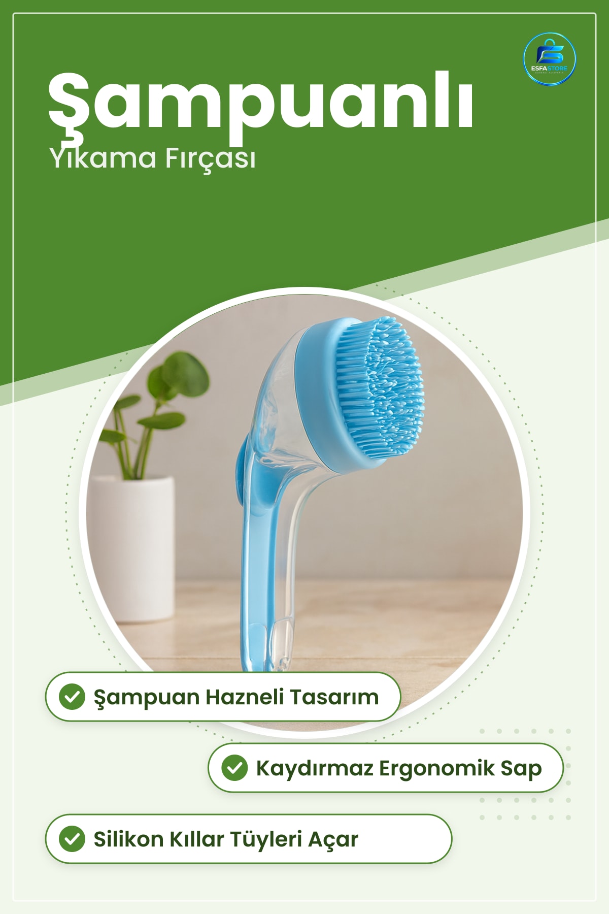 Silikon Şampuan Hazneli Kedi Köpek Yıkama Fırçası Kaydırmaz Ergonomik Sap Tüy Masaj Banyo Bakım