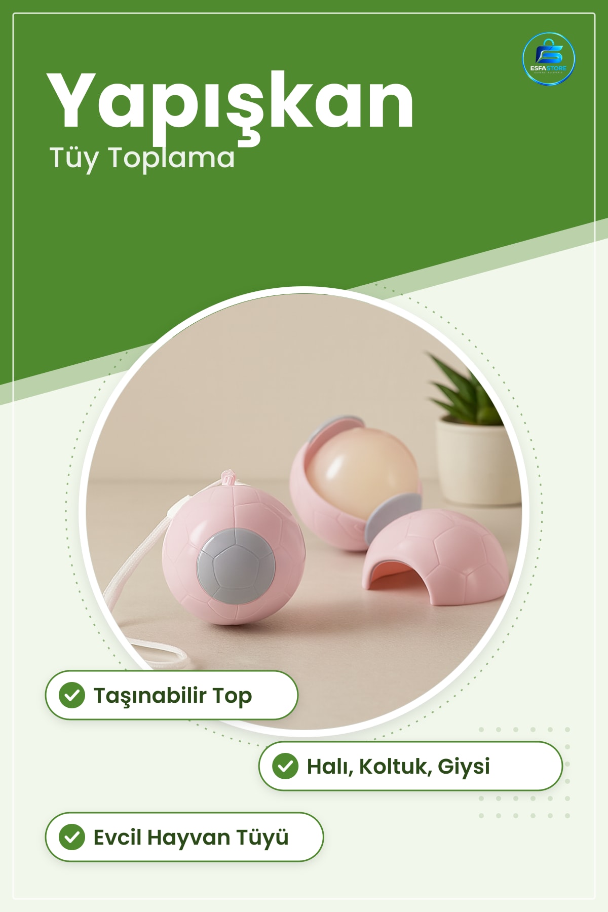 Yapışkan Tüy Toplayıcı Top Taşınabilir İpli Renkli Giysi Koltuk Halı Evcil Hayvan Temizlik