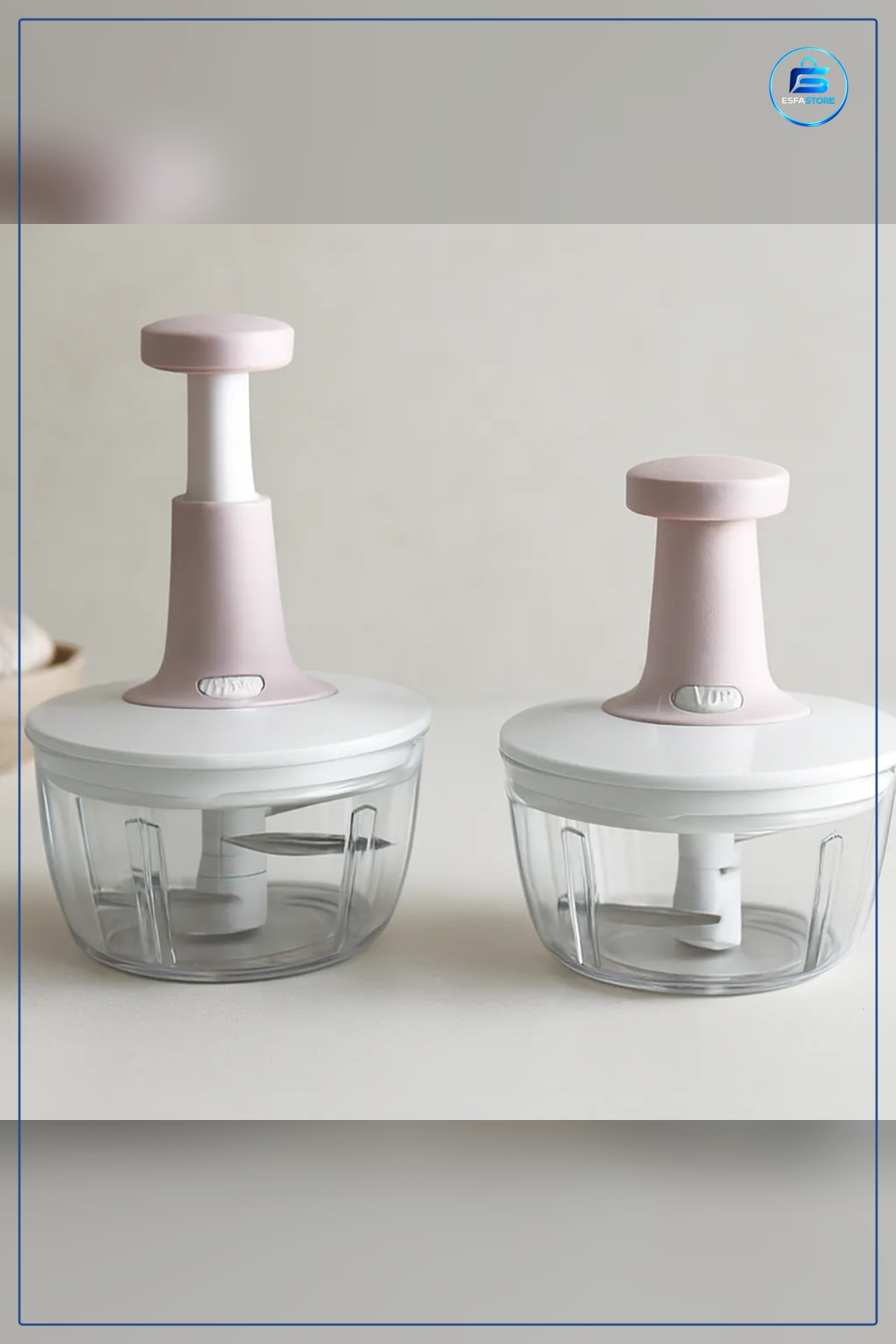 Basımlı Doğrayıcı Chopper Büyük Boy Paslanmaz Bıçaklı El Blender Pratik Tek Tuş Mutfak Sebze Meyve