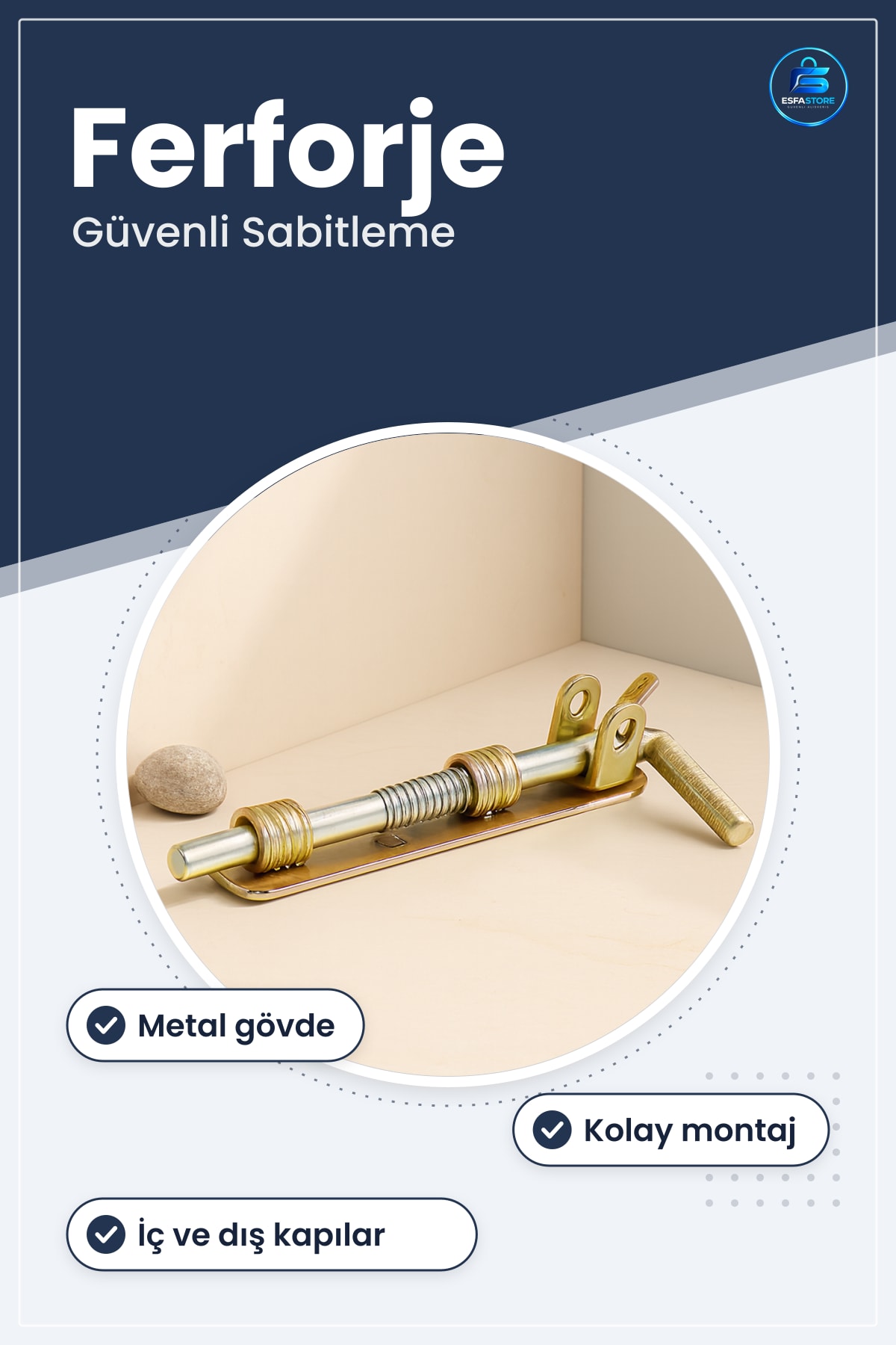 Ferforje Kapı Sürgüsü Pim Sabitleme Hırdavat Güvenlik Yazı Demir Metal Dayanıklı Dekoratif Sürgyü