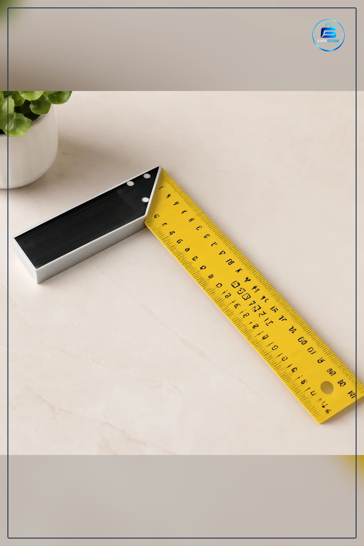 Masa Gönyesi 250 mm Sarı ABS Açı Ölçer Hassas Ölçüm Teknik Çizim Marangozluk Hobi Okul