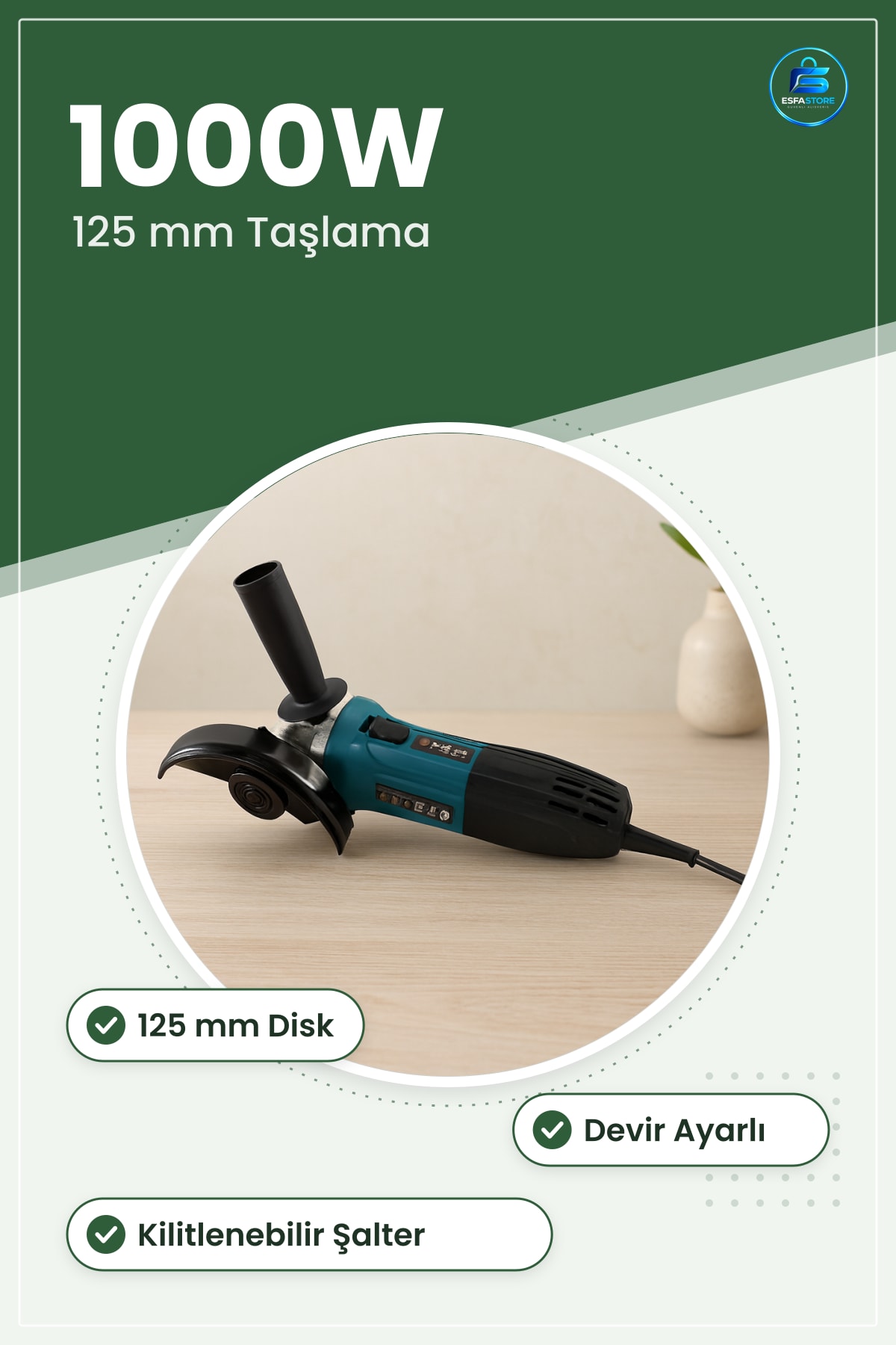 Avuç Taşlama 1000W 125mm Devir Ayarlı ila rpm Makinesi Metal Pas Temizleme Kaynak