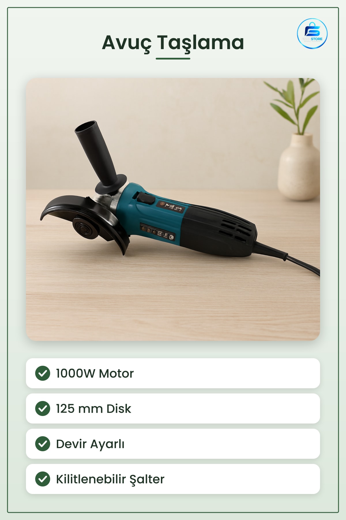 Avuç Taşlama 1000W 125mm Devir Ayarlı ila rpm Makinesi Metal Pas Temizleme Kaynak