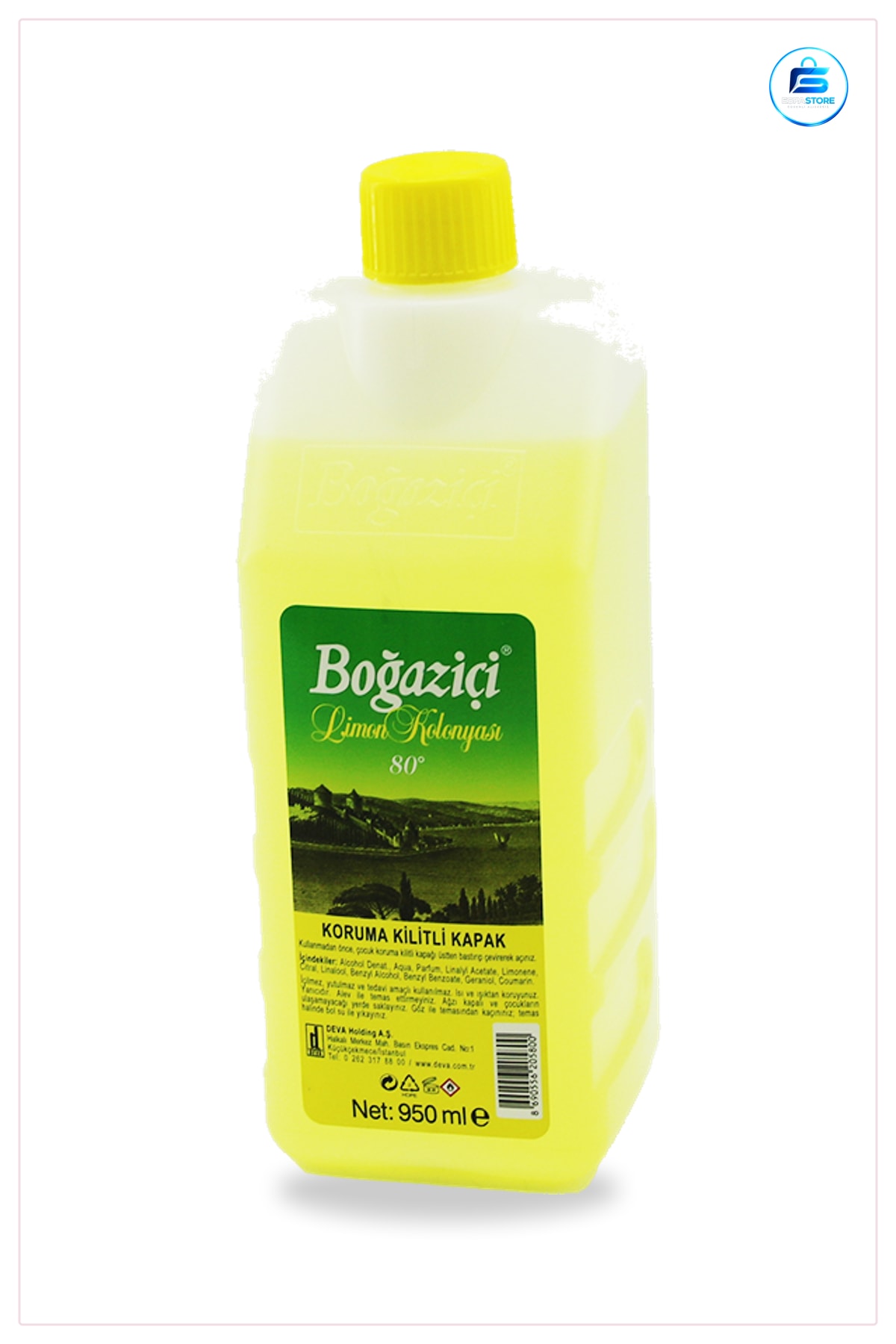Limon Kolonyası 950 ml Bidon Etil Alkol Bazlı Ferah Kokulu El Hijyen Ekonomik Büyük Boy Ev Ofis