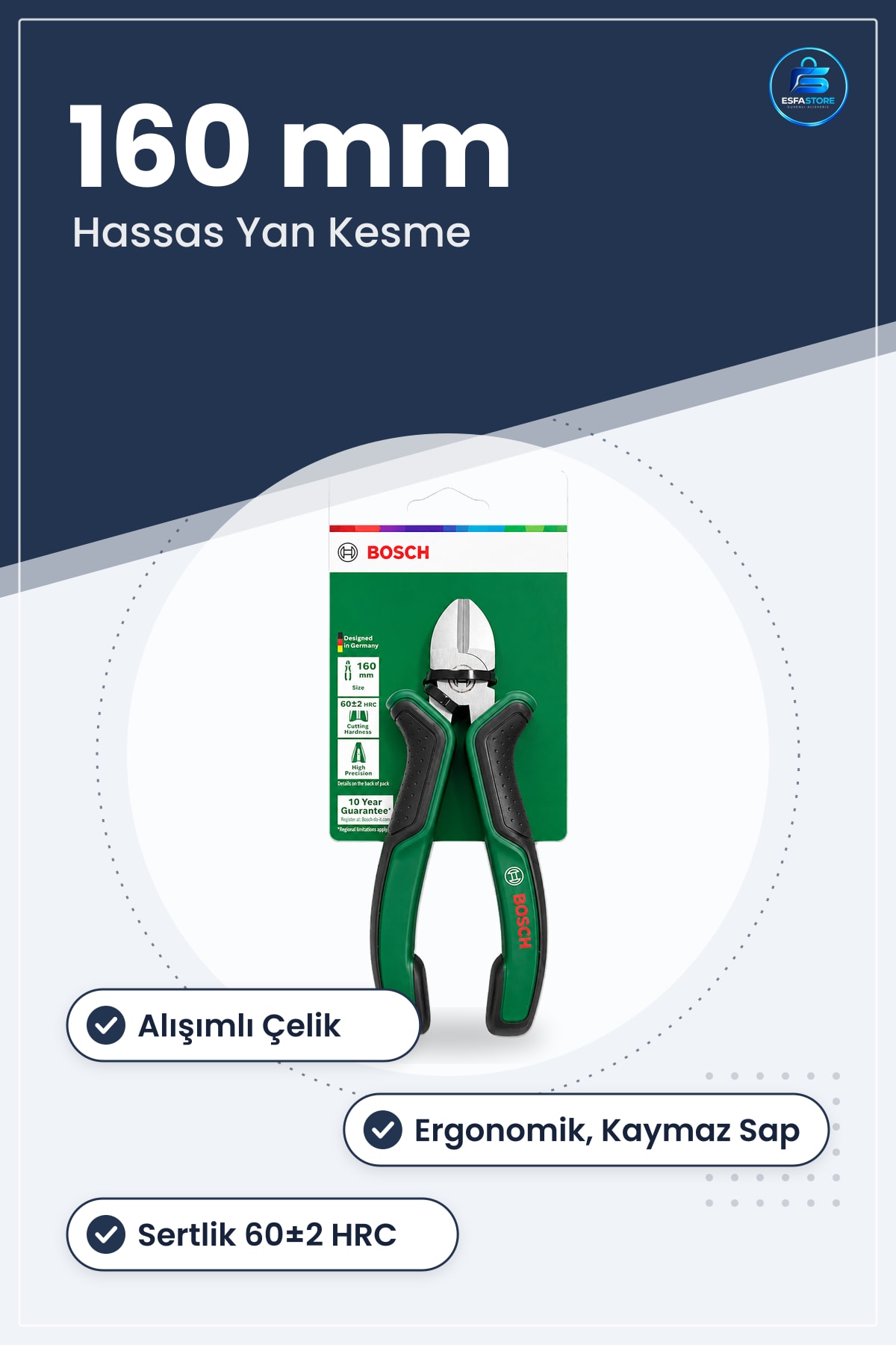 Yan Keski 160 mm Ergonomik Sap Alışımlı Çelik Hassas Kesici Pense Atölye Ev Tamiratı Kaymaz