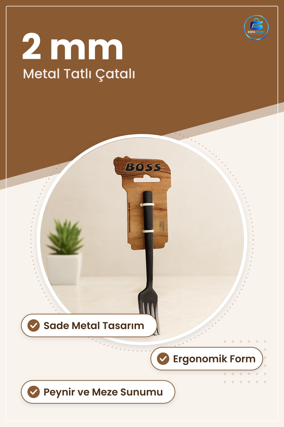 Tatlı Çatalı Metal Sade Tasarım 2 mm Kalınlık Sofra Servis Mutfak Kafe Restoran Peynir Meze
