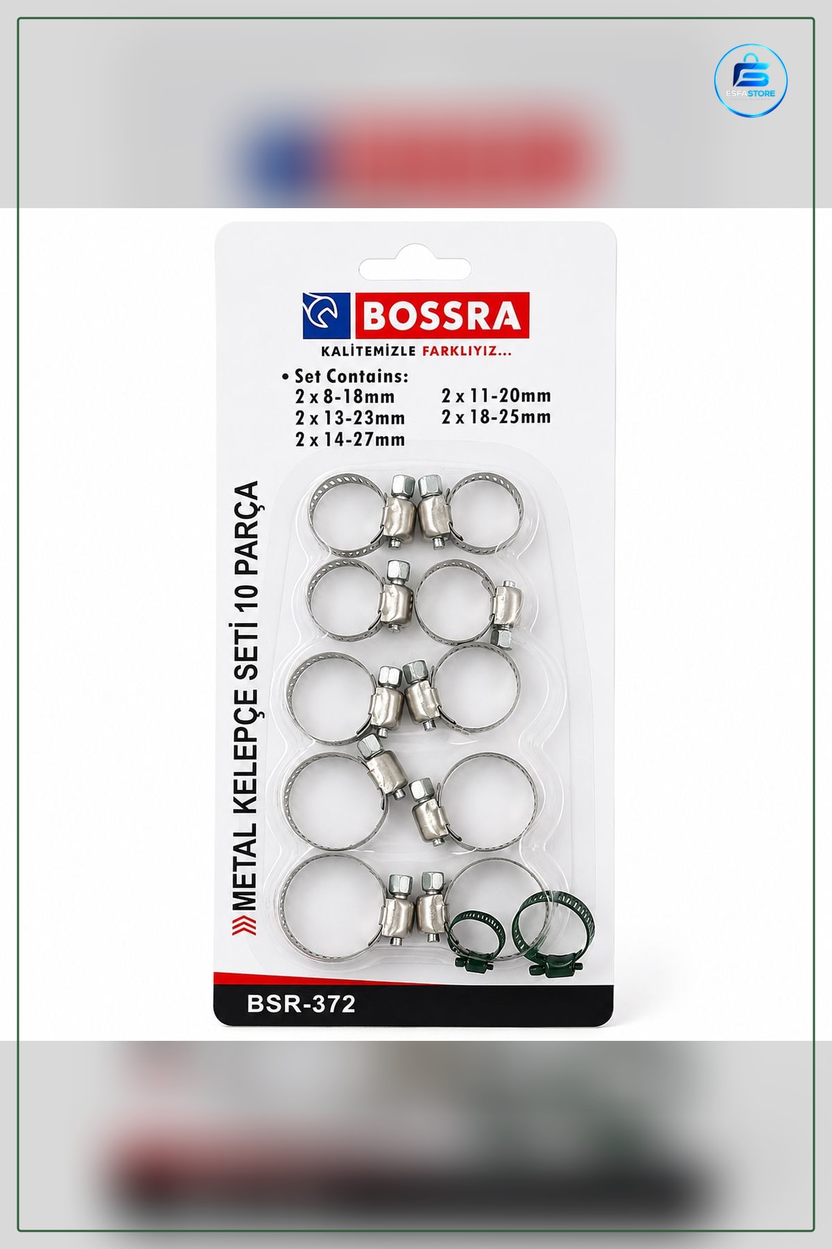 Metal Hortum Kelepçesi Seti 10 Parça 8-27 mm Paslanmaz Çelik Ayarlanabilir Bahçe Bağlantı Tesisat