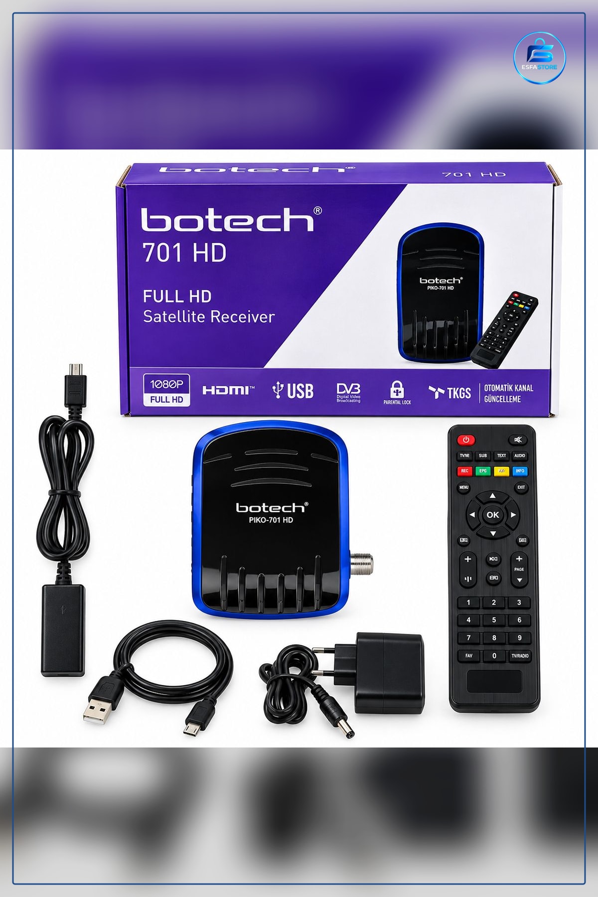 Full HD Dijital Uydu Alıcısı HDMI USB WiFi Ev Ofis TV Kayıt Multimedya Oynatma Set Üstü