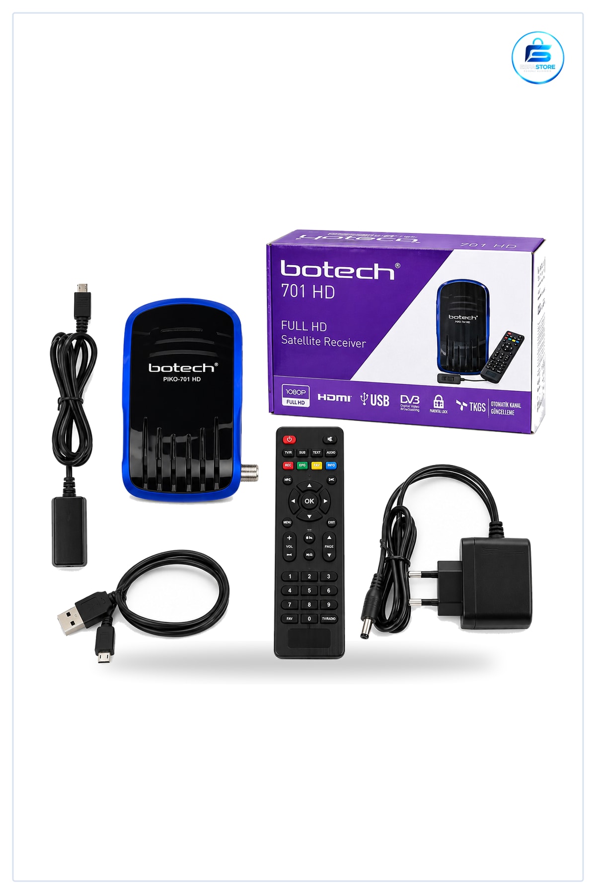 Full HD Dijital Uydu Alıcısı HDMI USB WiFi Ev Ofis TV Kayıt Multimedya Oynatma Set Üstü
