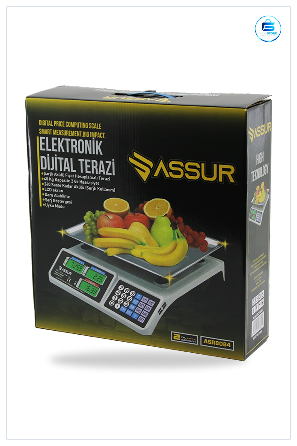 Mutfak Tartısı Dijital Karpuz Terazisi 40kg/2g Büyük Boy Pazar Manav Tezgah Kullanımı