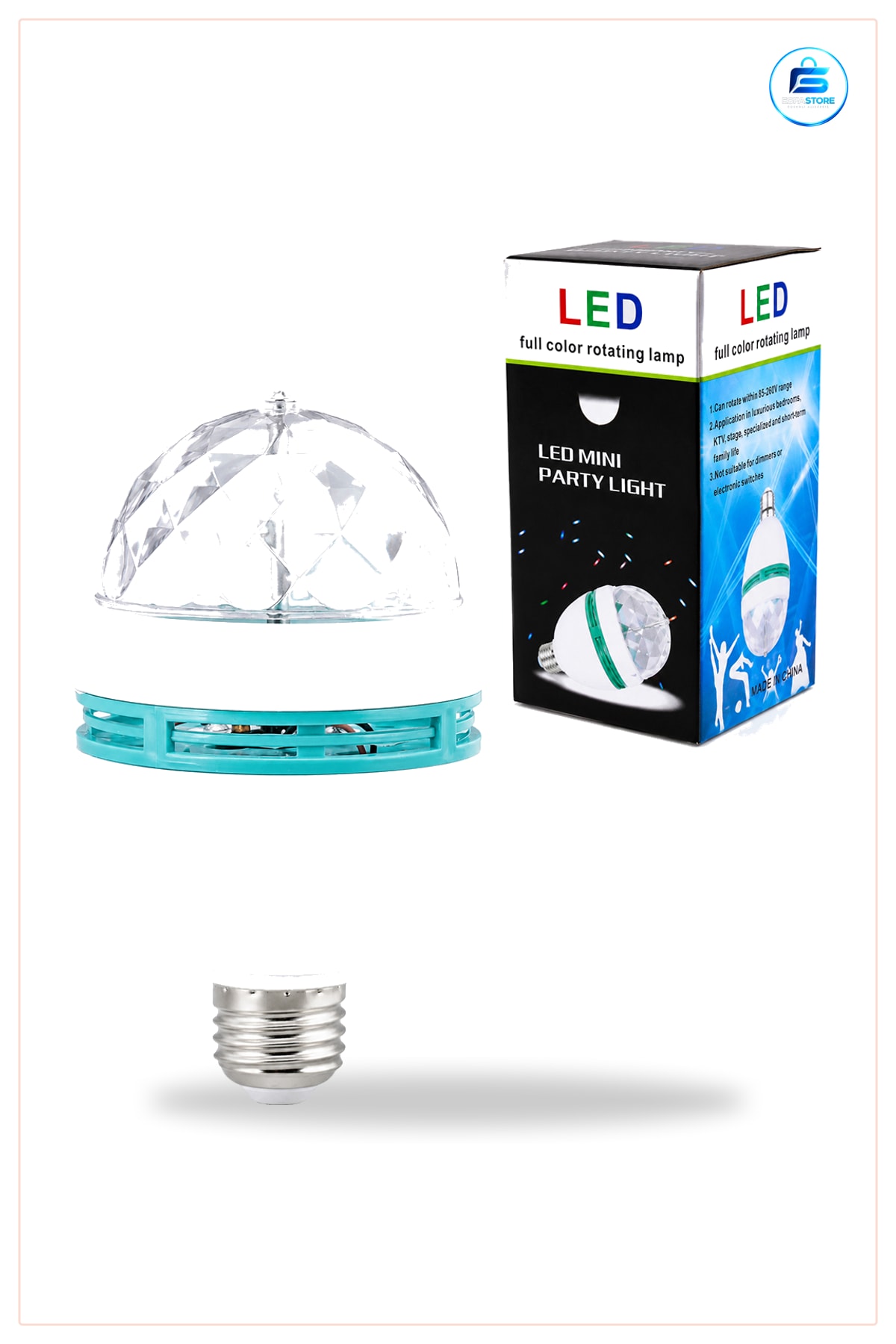 LED Disko Lamba 3W Dönebilen Renkli Parti Aydınlatma Işığı ila 265V Ambiyans Efekt