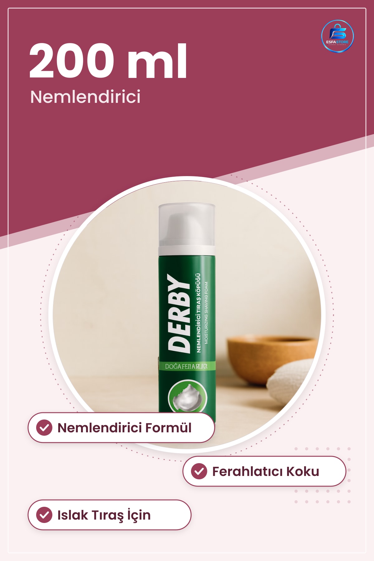 Tıraş Köpüğü 200 ml Nemlendirici Ferahlatıcı Islak Jel Yüz İçin Cilt Dostu Köpük Formülü Banyo