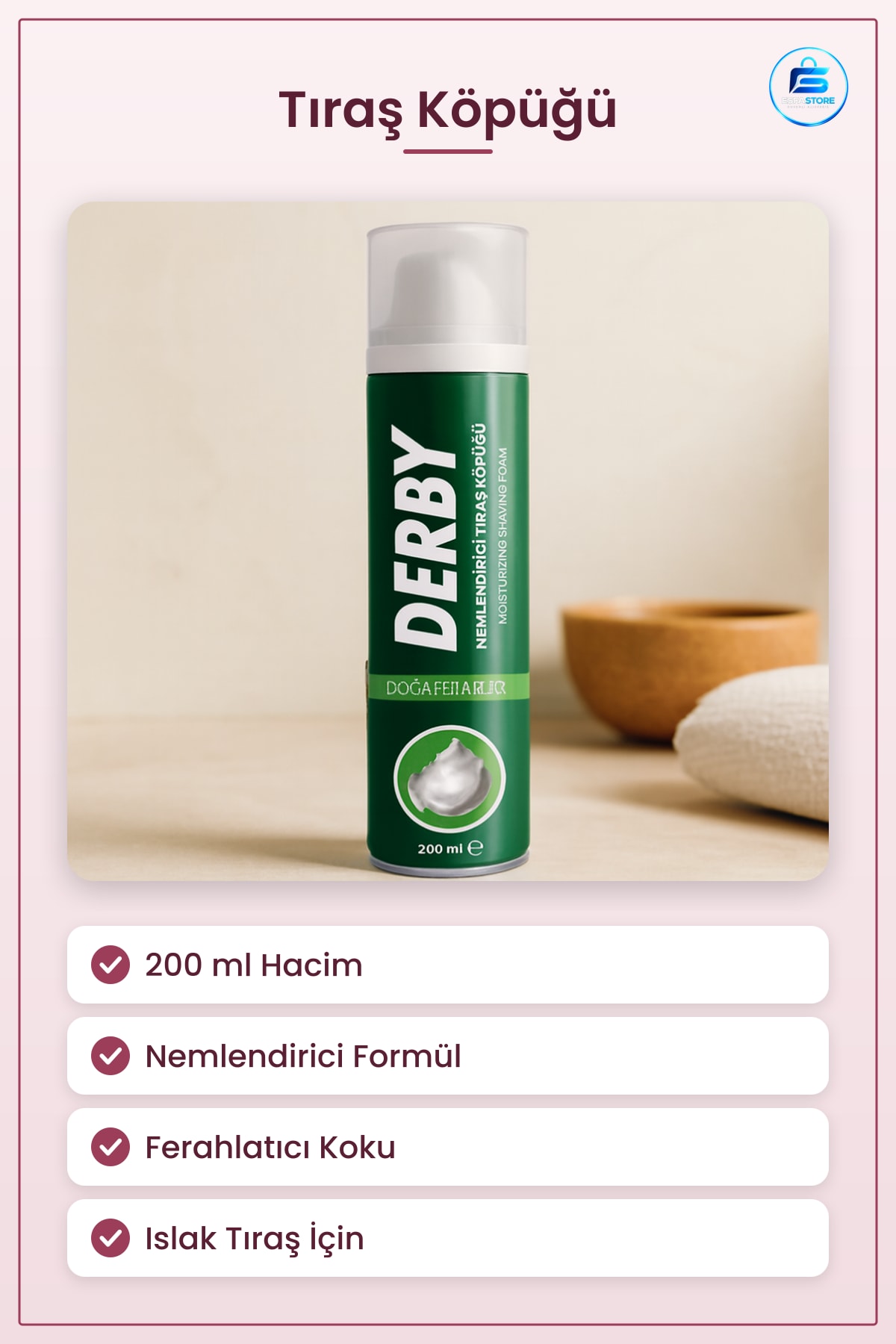 Tıraş Köpüğü 200 ml Nemlendirici Ferahlatıcı Islak Jel Yüz İçin Cilt Dostu Köpük Formülü Banyo