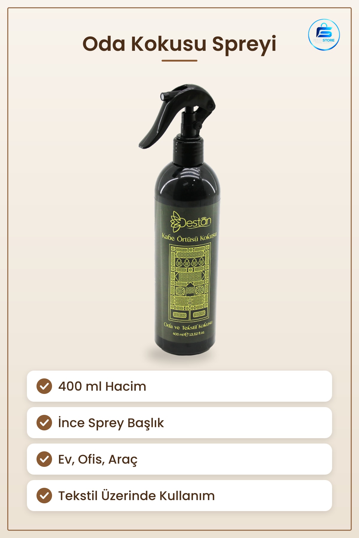 Oda Kokusu Ortam Spreyi 400 ml Kabe Örtüsü Esintili Ev Ofis Araç Tekstil Ferah Kalıcı