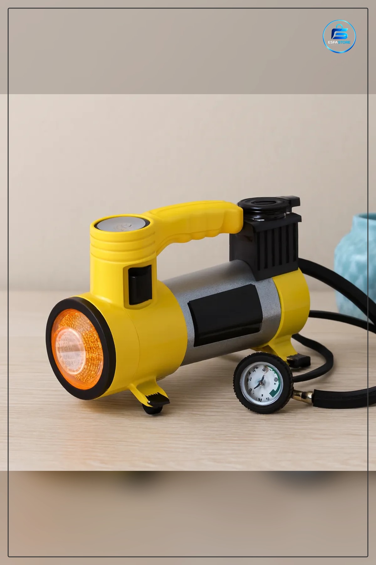 Araç Kompresörü 12V 150 PSI Bar Göstergeli LED Işıklı Taşınabilir Hava Lastik Şişirme