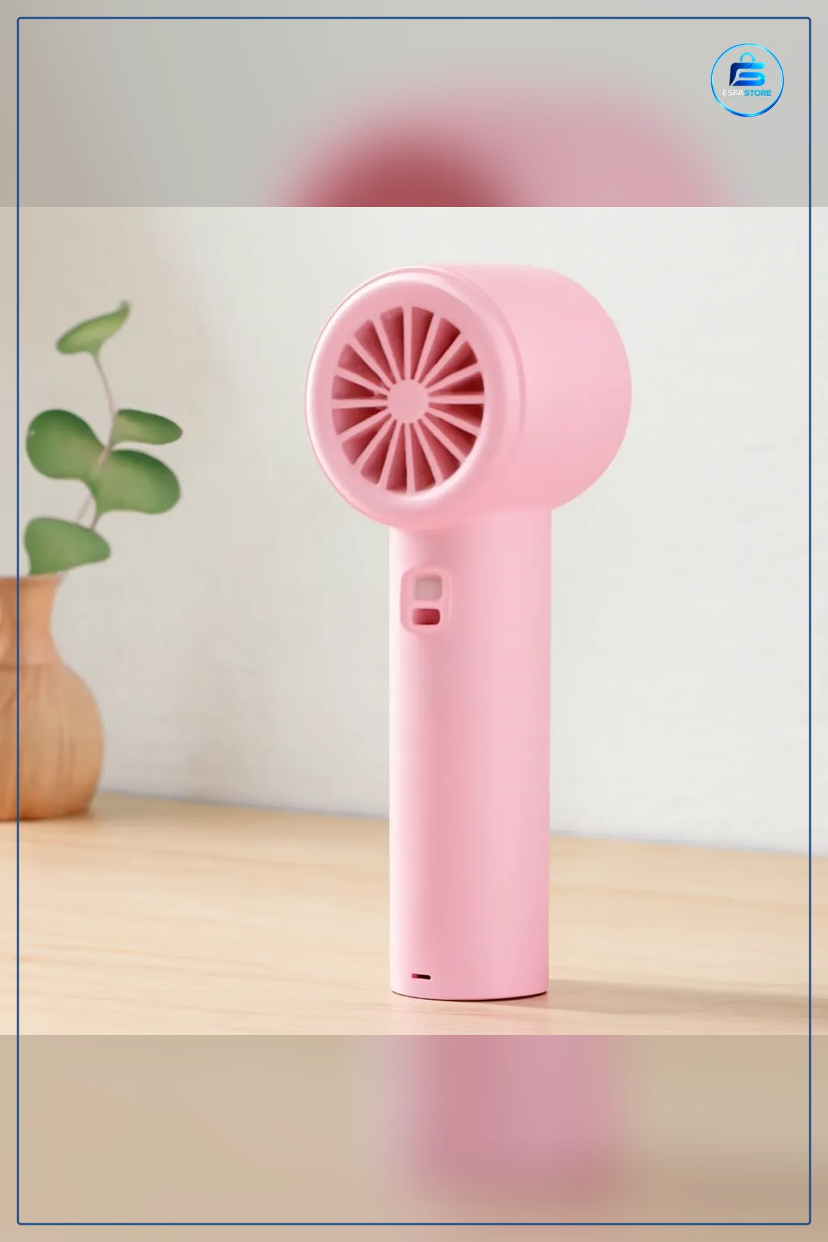 Mini El Vantilatörü Taşınabilir Ayarlanabilir Hız Dijital Göstergeli 5W USB Şarjlı Kompakt Fan
