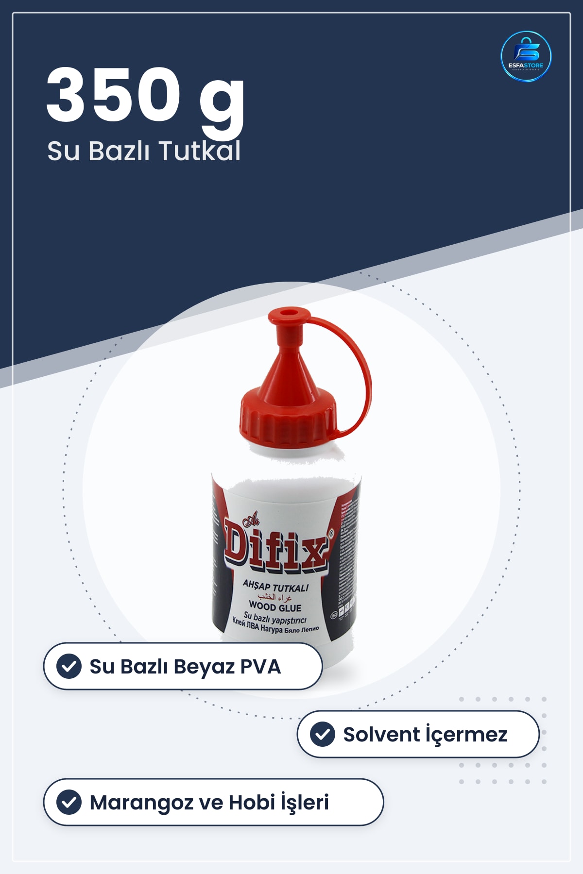Ahşap Tutkalı 350 g Su Bazlı Beyaz PVA Marangoz Mobilya Onarım Hobi Laminasyon Kaplama Yapıştırıcı