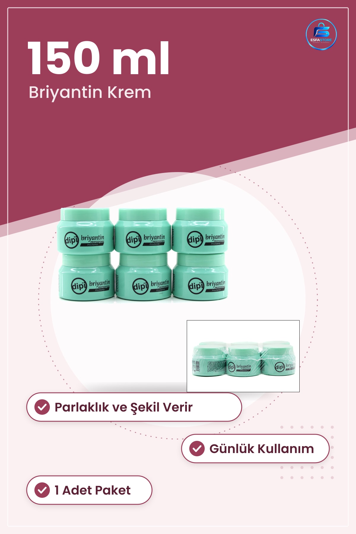 Saç Şekillendirici Krem Wax Briyantin 150 ml 1 Adet Parlaklık Kontrol Sağlayan Günlük Kullanım