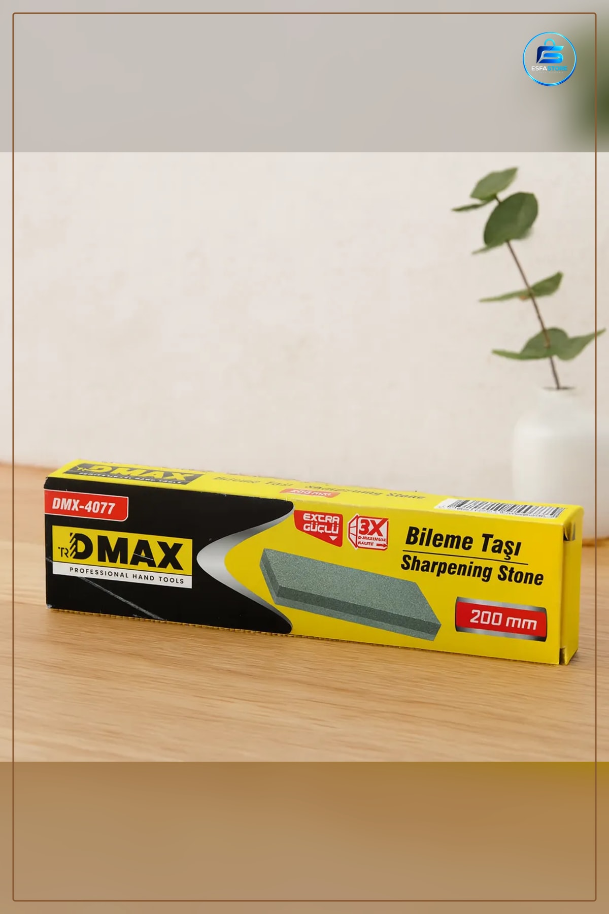 Bileme Taşı 200x50x25 mm Sentetik Alümina Kalın Uzun Bıçak Alet Keskinleştirme Atölye Marangoz