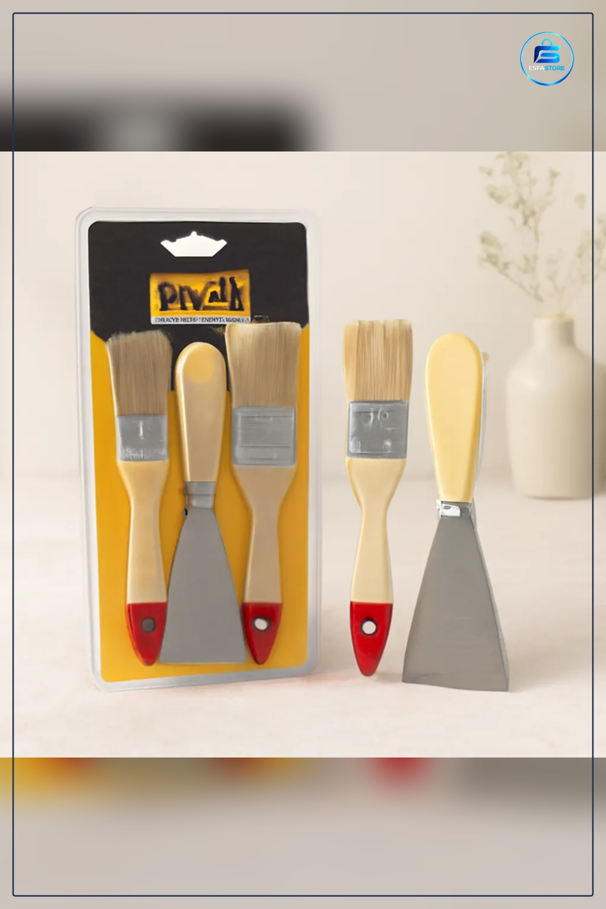 Kestirme Fırça Seti 3 Parça 50 mm Spatula Boyacı Macun Laminat Uygulama Boya Aracı