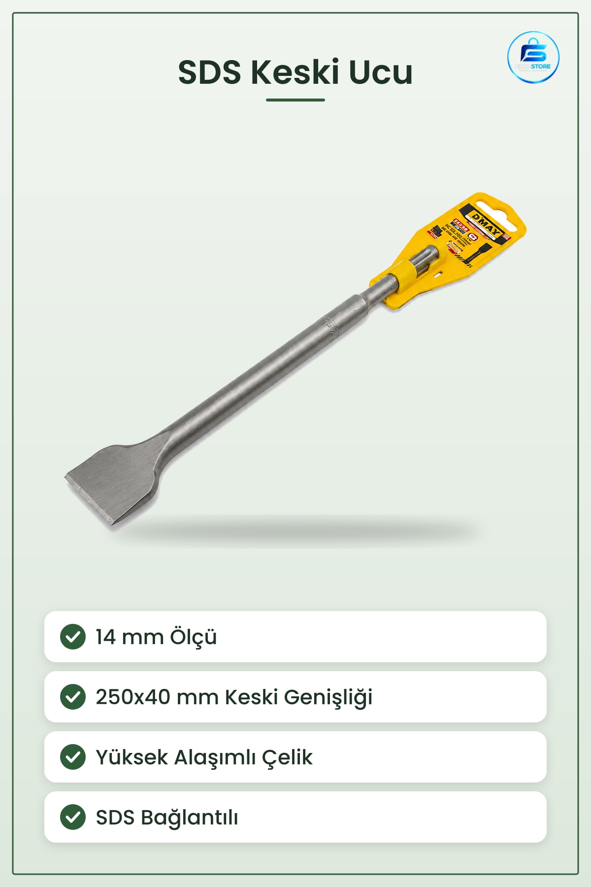 SDS Keski 14 mm Geniş 250x40 Yüksek Alaşımlı Beton Taş Kırma Kazıma Matkap Ucu Kullanışlı