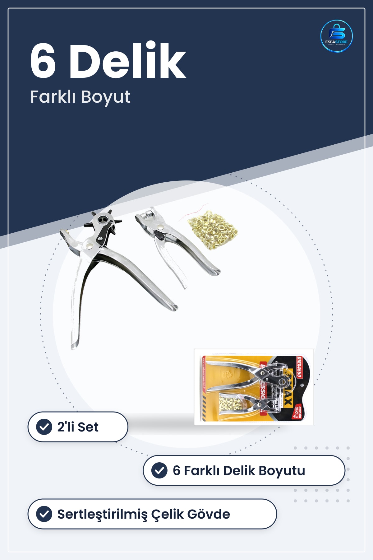 Kemer Delme Pensesi ve Perçin Metal 6 Diş Deri Kayış Çanta Ayakkabı Altın Atölye