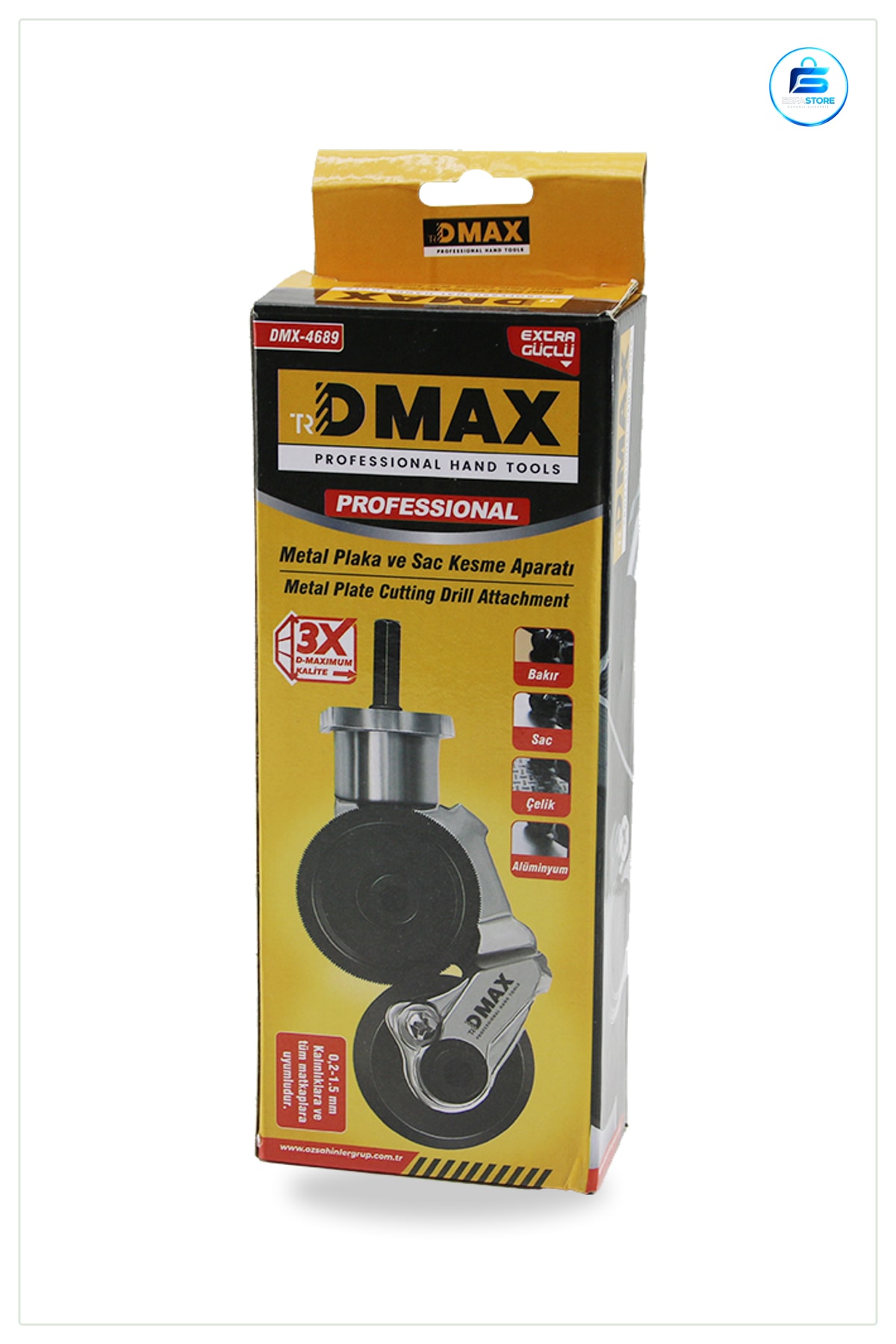 Matkap Uyumlu Sac Kesme Aparatı 0.2 ile 1.5 mm Metal Plaka Kesici Alaşımlı Çelik Atölye