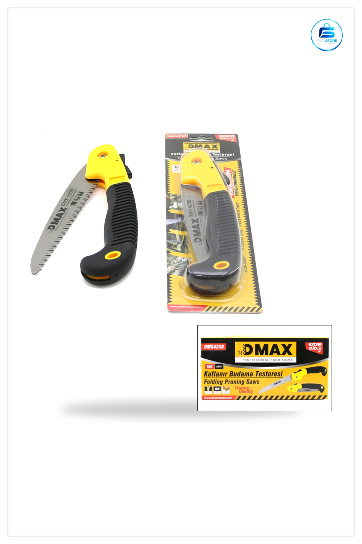 Budama Testeresi Katlanır 180 mm Bahçe Bağ Meyve Ağacı Dalı Kesme Yüksek Karbonlu Çelik