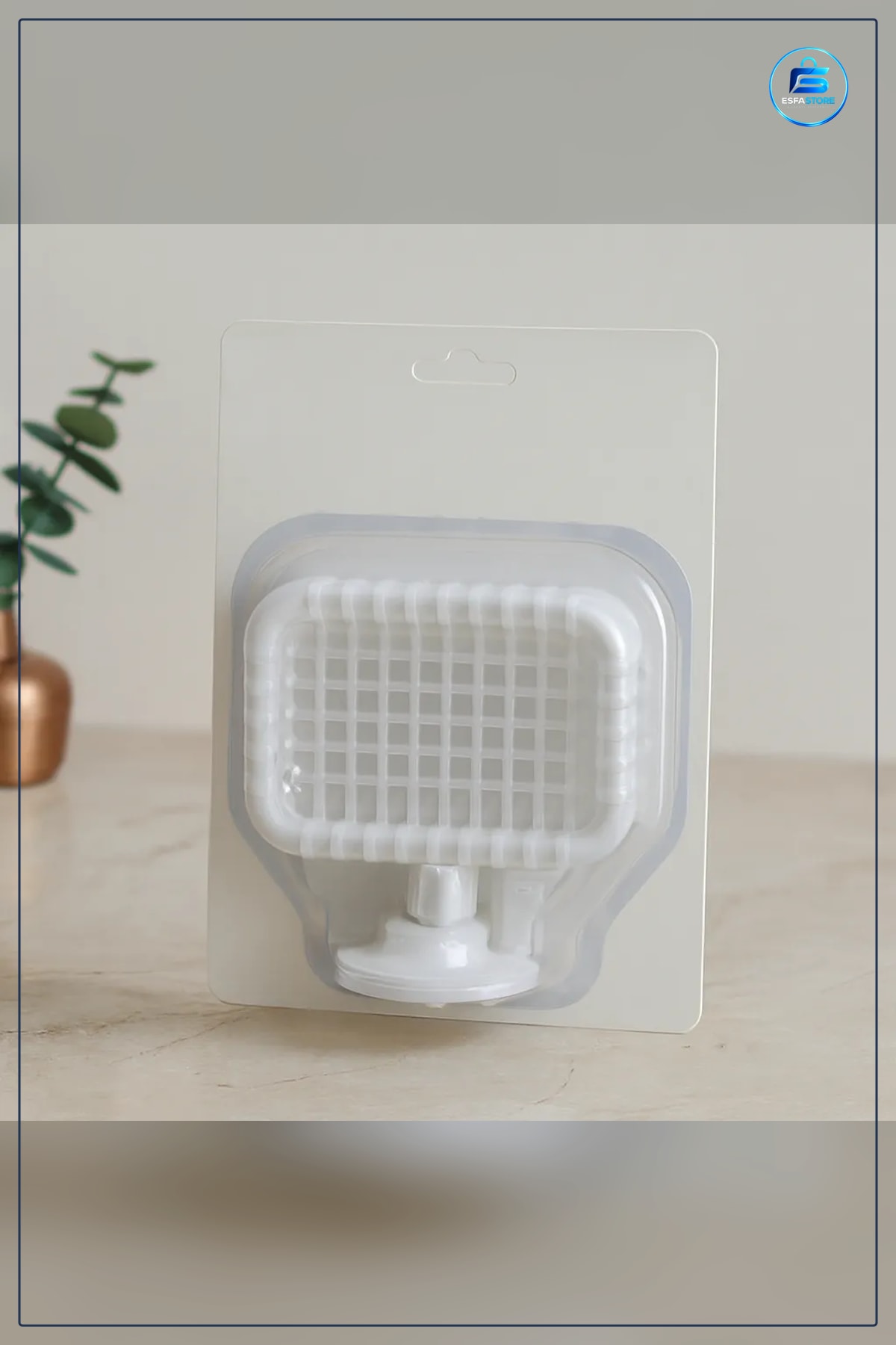 Sabunluk Vantuzlu Dikdörtgen Izgaralı Banyo Duş Lavabo Sabun Tutucu Delmesiz ABS Suya Dayanıklı