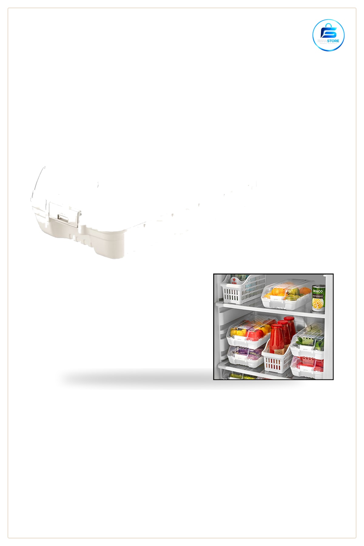 Şeffaf Kapaklı Buzdolabı Organizeri 320x183x103 mm Mutfak Saklama Kutusu Dayanıklı Plastik Hazır