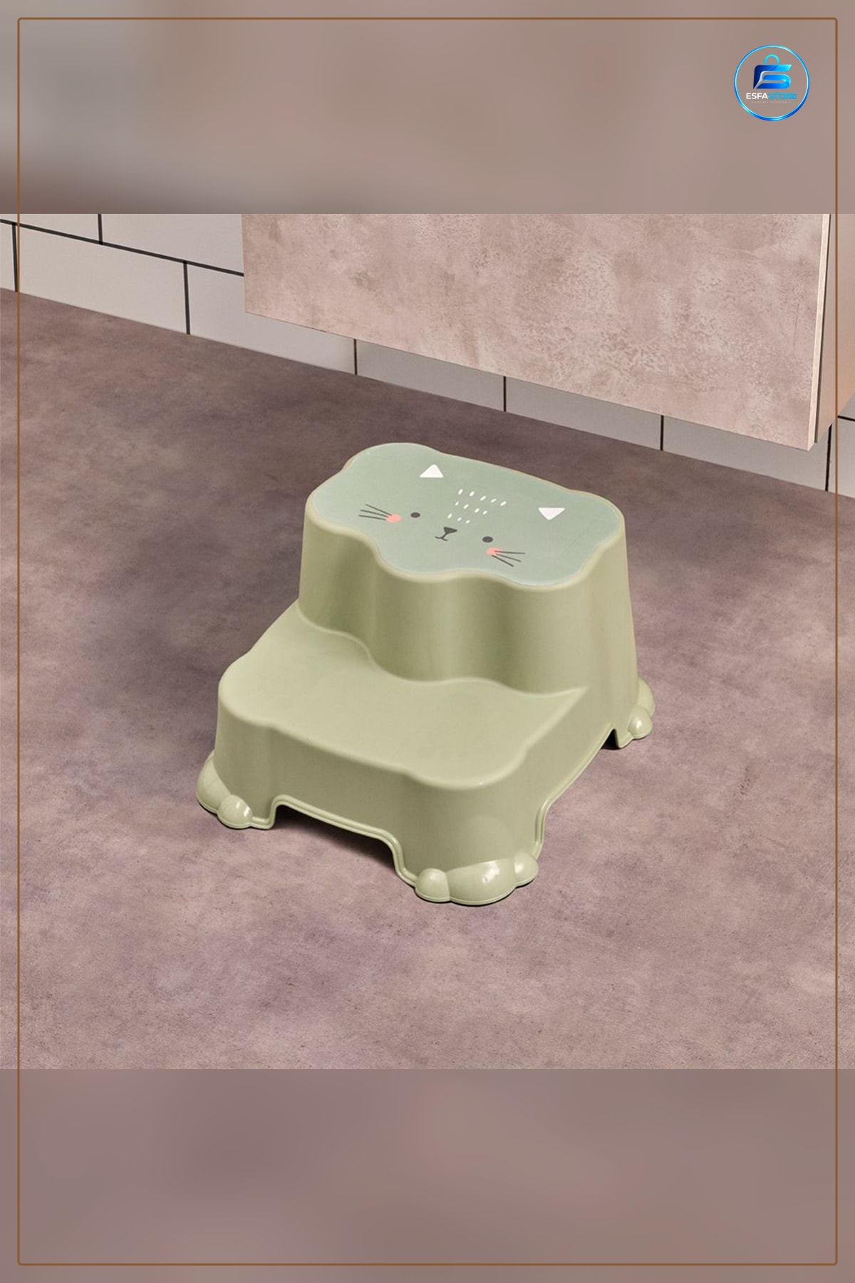 Çocuk Basamağı Katlı Pembe Desenli Lavabo Tuvalet Öğrenme Kulesi Kaymaz Kauçuk Ayaklı Banyo