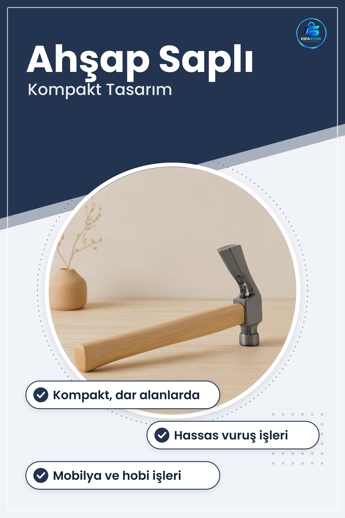 Mini Çekiç Ahşap Saplı Hassas Sandıkçı Tamir Atölye Hırdavat Aleti Mobilya İşleri Hobi