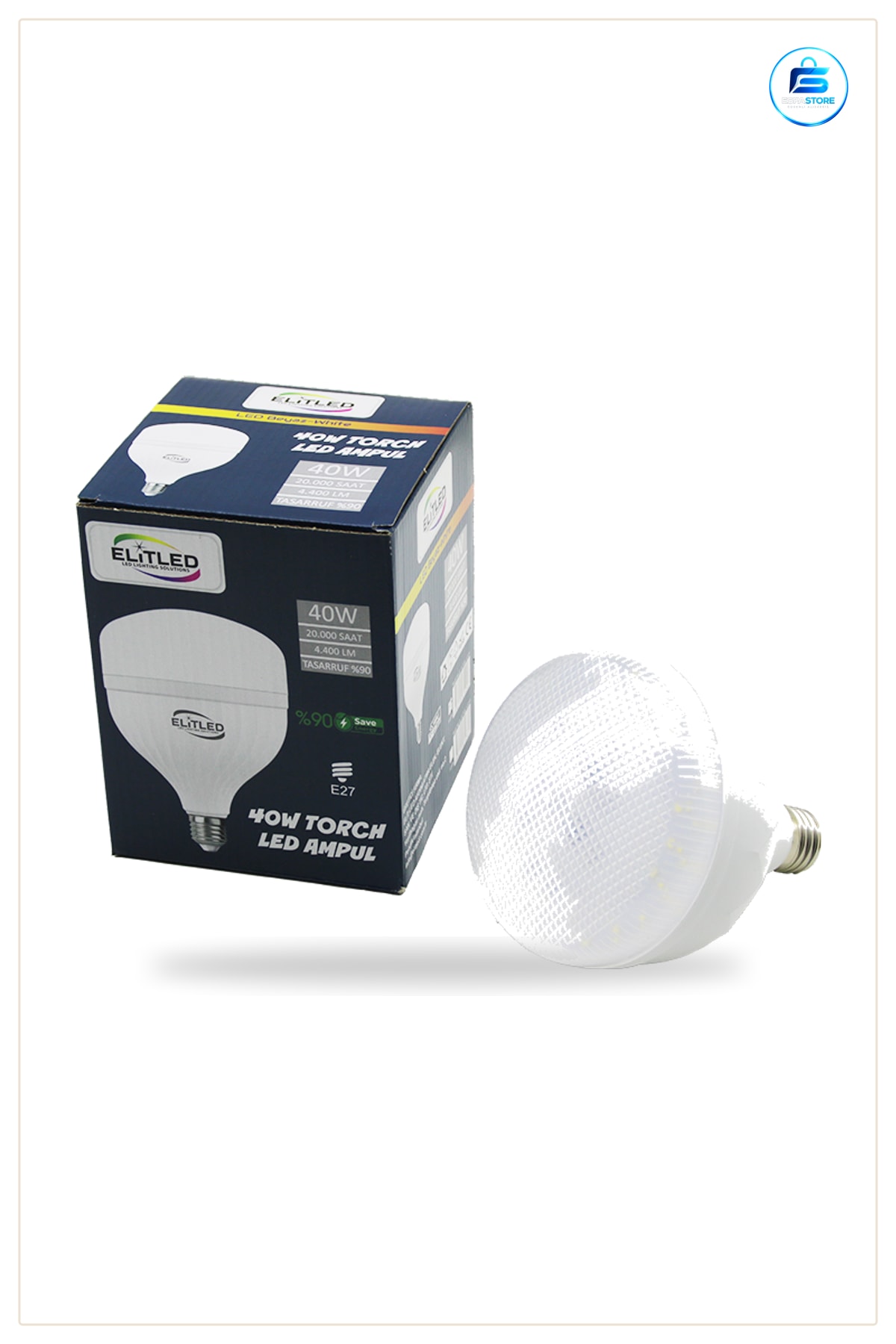 LED Ampul E27 40W 6400K Lümen Torch Gün Işığı Yüksek Parlaklık Ev Ofis Mağaza Aydınlatma
